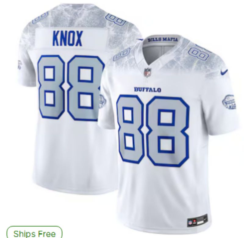 Men Buffalo Bills 88 Knox Nike White 2025 Rivalries Collection Limited NFL Jersey